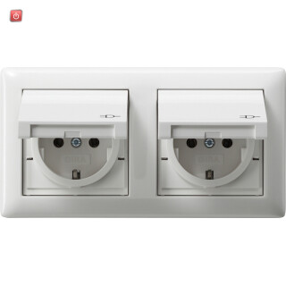 GIR115803 / SCHUKO KD + Set IP44 + Rahmen 2f Standard 55 Reinweiß / EAN 4010337004912