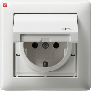 GIR115703 / SCHUKO KD + Set IP44 + Rahmen 1f Standard 55 Reinweiß / EAN 4010337004899