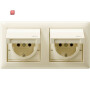 GIR115801 / SCHUKO KD + Set IP44 + Rahmen 2f Standard 55 Cremeweiß / EAN 4010337004905
