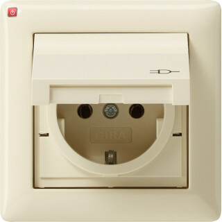 GIR115701 / SCHUKO KD + Set IP44 + Rahmen 1f Standard 55 Cremeweiß / EAN 4010337004882