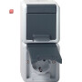 GIR78030 / Steckdose, grau, Aufputz AP, 2 Fach, IP44 / EAN 4010337780304