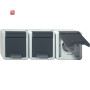 GIR78930 / Steckdose, grau, Aufputz AP, 3 Fach, IP44 / EAN 4010337789307