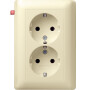 GIR78001 / Steckdose, cremeweiß/elektroweiß, Unterputz UP, 2 Fach, IP20 / EAN 4010337780014