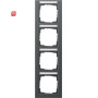 GIR111423 / Abdeckrahmen 4f senkr. BSF Gira E2 Anthrazit / EAN 4010337084297