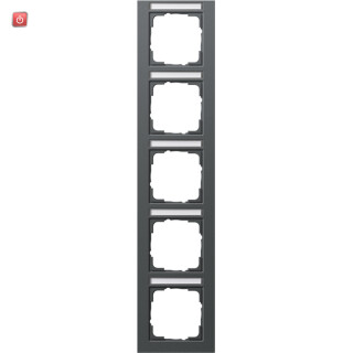 GIR111523 / Abdeckrahmen 5f senkr. BSF Gira E2 Anthrazit / EAN 4010337084334