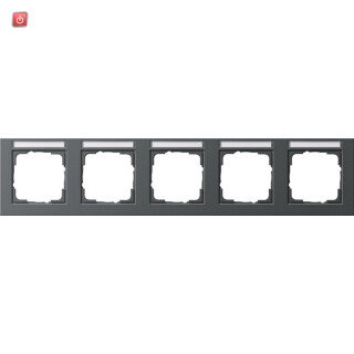 GIR109523 / Abdeckrahmen 5f waager. BSF Gira E2 Anthrazit / EAN 4010337084372
