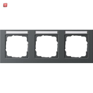 GIR109323 / Abdeckrahmen 3f waager. BSF Gira E2 Anthrazit / EAN 4010337084174