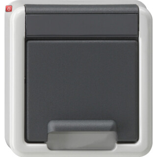 GIR144230 / Abd. SCHUKO KD + SH WG AP Grau / EAN 4010337026433
