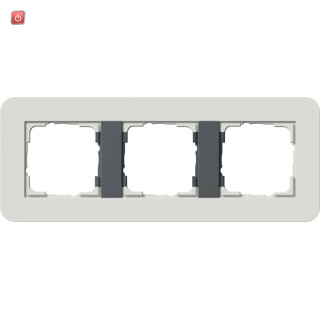 GIR213421 / Abdeckrahmen 3f Gira E3 Hellgrau/Anthrazit / EAN 4010337023852