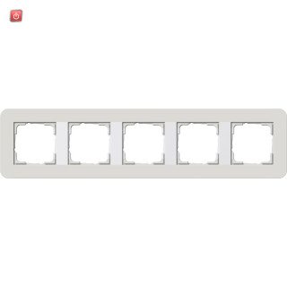 GIR215411 / Abdeckrahmen 5f Gira E3 Hellgrau/Reinweiß / EAN 4010337023814