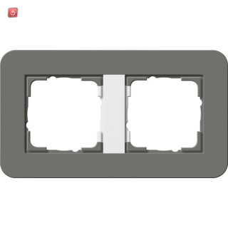 GIR212413 / Abdeckrahmen 2f Gira E3 Dklgrau/Reinweiß / EAN 4010337024033