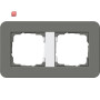 GIR212413 / Abdeckrahmen 2f Gira E3 Dklgrau/Reinweiß / EAN 4010337024033