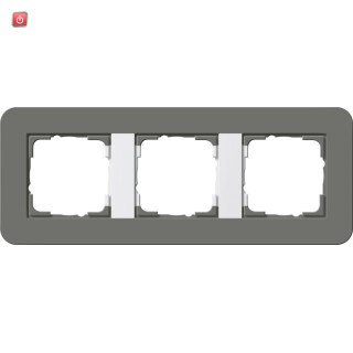 GIR213413 / Abdeckrahmen 3f Gira E3 Dklgrau/Reinweiß / EAN 4010337024040