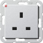 GIR277626 / Steckd. BS 13 A SH System 55 F Alu / EAN 4010337079361