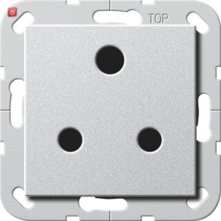 GIR277426 / Steckd. BS Round Pin 15 A SH System 55 F Alu / EAN 4010337079224