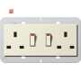 GIR278301 / 2f-Steckd. BS 13 A gesch. + SH System 55 BS 80 Cremeweiß / EAN 4010337079798