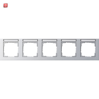 GIR109525 / Abdeckrahmen 5f waager. BSF Gira E2 F Alu / EAN 4010337084389