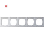 GIR109525 / Abdeckrahmen 5f waager. BSF Gira E2 F Alu / EAN 4010337084389