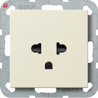 GIR284001 / Steckd. Schutz EURO-US 16 A System 55 Cremeweiß / EAN 4010337840015
