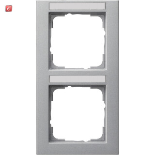 GIR110225 / Abdeckrahmen 2f senkr. BSF Gira E2 F Alu / EAN 4010337084143