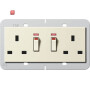 GIR278401 / 2f-Steckd. BS 13 A gesch. Kontroll + SH System 55 BS 80 Cremeweiß / EAN 4010337079859