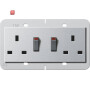 GIR278326 / 2f-Steckd. BS 13 A gesch. + SH System 55 BS 80 F Alu / EAN 4010337079811