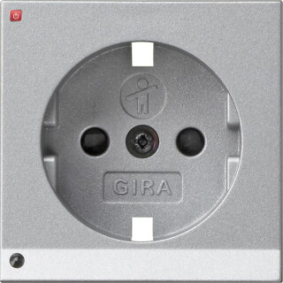 GIR93626 / Abd. SCHUKO LED-Leuchte + SH System 55 F Alu / EAN 4010337025252