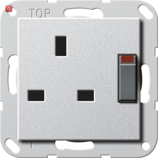 GIR277826 / Steckd. BS 13 A gesch. + SH System 55 F Alu / EAN 4010337079491