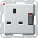 GIR277826 / Steckd. BS 13 A gesch. + SH System 55 F Alu /...