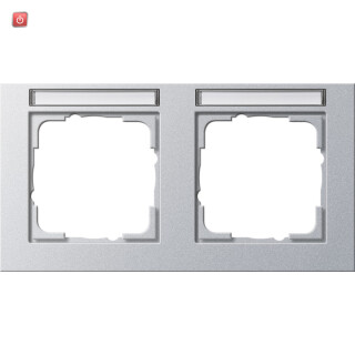 GIR109225 / Abdeckrahmen 2f waager. BSF Gira E2 F Alu / EAN 4010337084112