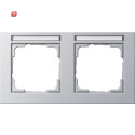 GIR109225 / Abdeckrahmen 2f waager. BSF Gira E2 F Alu /...