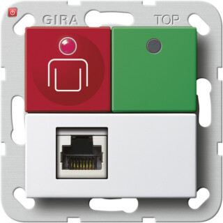 GIR590303 / Ruf- + Abstelltaster Nebensteckk. Plus System 55 Reinweiß / EAN 4010337085348