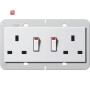 GIR278303 / 2f-Steckd. BS 13 A gesch. + SH System 55 BS 80 Reinweiß / EAN 4010337079804