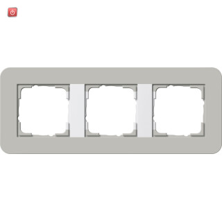 GIR213412 / Abdeckrahmen 3f Gira E3 Grau/Reinweiß / EAN 4010337023913