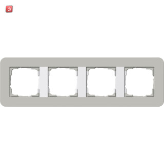 GIR214412 / Abdeckrahmen 4f Gira E3 Grau/Reinweiß / EAN 4010337023920