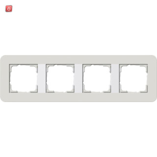 GIR214411 / Abdeckrahmen 4f Gira E3 Hellgrau/Reinweiß / EAN 4010337023807
