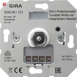 GIR203000 / DALI Potentiometer Tunable WH Netzteil Einsatz / EAN 4010337023470
