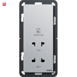 GIR282026 / Rasiersteckd. 115 - 230 V System 55 F Alu / EAN 4010337016793