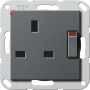 GIR277828 / Steckd. BS 13 A gesch. + SH System 55 Anthrazit / EAN 4010337079507