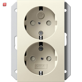 GIR273101 / SCHUKO 2f SH f. UP-Dose 1f System 55 Cremeweiß / EAN 4010337881100