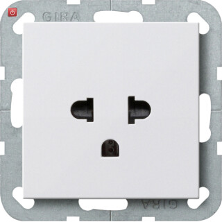 GIR284003 / Steckd. Schutz EURO-US 16 A System 55 Reinweiß / EAN 4010337840039
