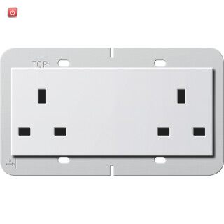 GIR278203 / 2f-Steckd. BS 13 A SH System 55 BS 80 Reinweiß / EAN 4010337079736