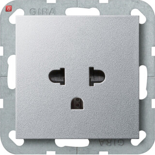 GIR284026 / Steckd. Schutz EURO-US 16 A System 55 F Alu / EAN 4010337840268
