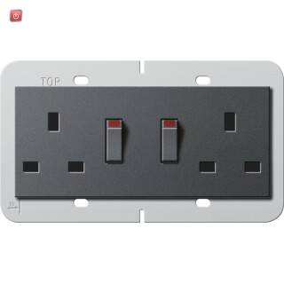 GIR278328 / 2f-Steckd. BS 13 A gesch. + SH System 55 BS 80 Anthrazit / EAN 4010337079828