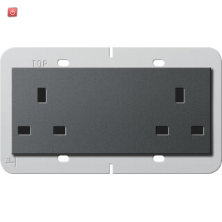 GIR278228 / 2f-Steckd. BS 13 A SH System 55 BS 80 Anthrazit / EAN 4010337079750