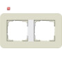 GIR212417 / Abdeckrahmen 2f Gira E3 Sand/Reinweiß / EAN 4010337024521