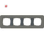 GIR214423 / Abdeckrahmen 4f Gira E3 Dklgrau/Anthrazit / EAN 4010337024118