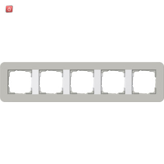 GIR215412 / Abdeckrahmen 5f Gira E3 Grau/Reinweiß / EAN 4010337023937