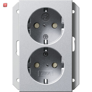 GIR273126 / SCHUKO 2f SH f. UP-Dose 1f System 55 F Alu / EAN 4010337000761