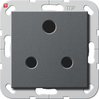 GIR277428 / Steckd. BS Round Pin 15 A SH System 55 Anthrazit / EAN 4010337079231